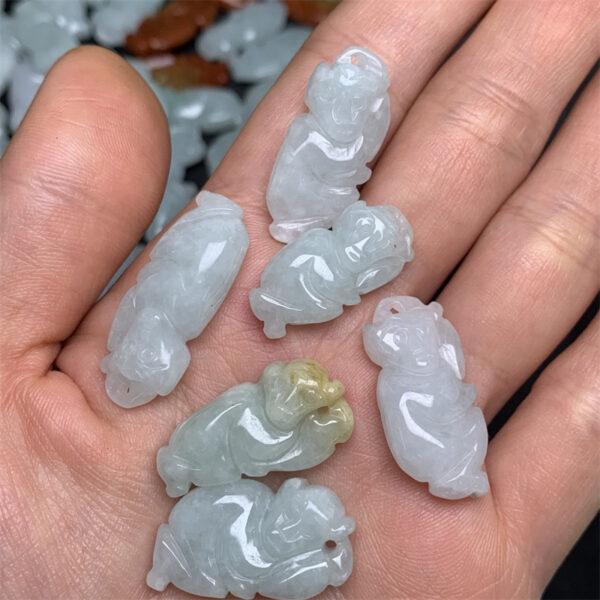 nice monkey shape genuine natural jadeite charm, jade charm bead - Image 4