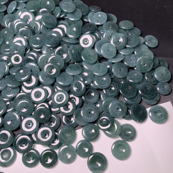simple rondelle shape genuine natural icy blue jadeite bead, jade bead - Image 4