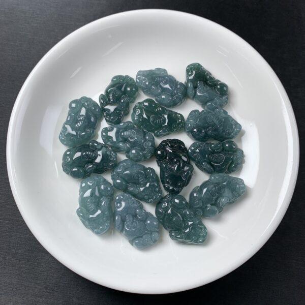 pixiu beast shape genuine natural blue jadeite charm, jade animal charm bead - Image 4
