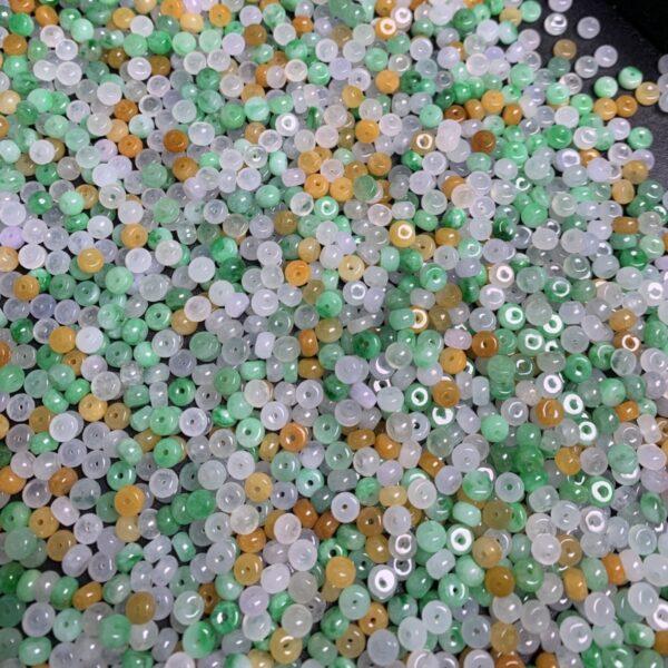 20 pc / 50 pcs small rondelle shape genuine natural colorful jadeite bead, jade bead - Image 4