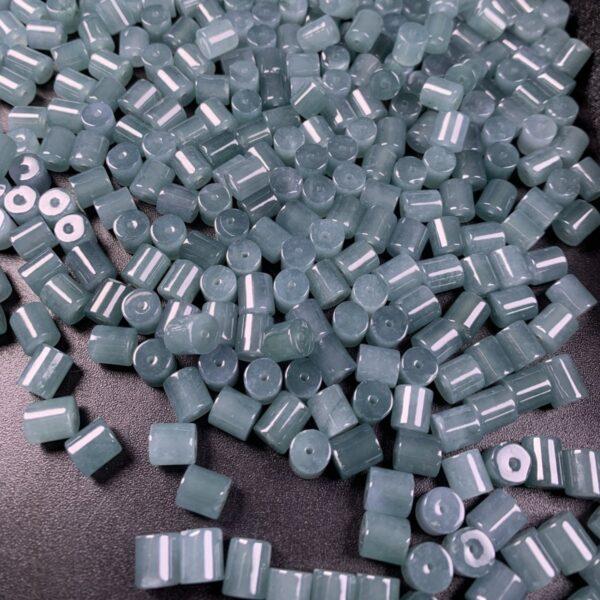20 pc / 50 pcs tube shape genuine natural icy blue jadeite bead, jade bead - Image 4