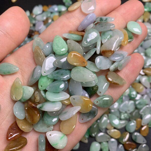 20 pc / 50 pcs droplet shape genuine natural colorful jadeite charm, jade charm bead - Image 4