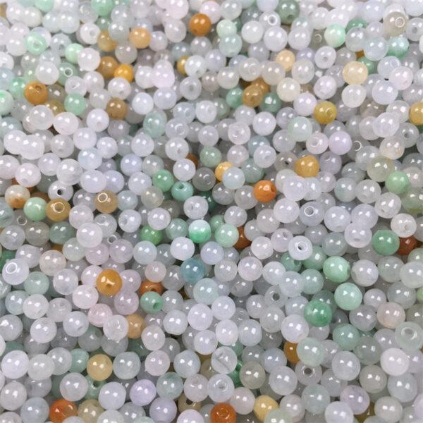 small round shape genuine natural colorful jadeite bead, jade bead - Image 4