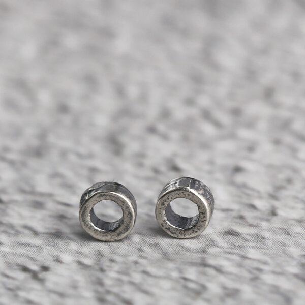 small ring shape s925 sterling silver bead, oxidized silver ring bead - Image 4