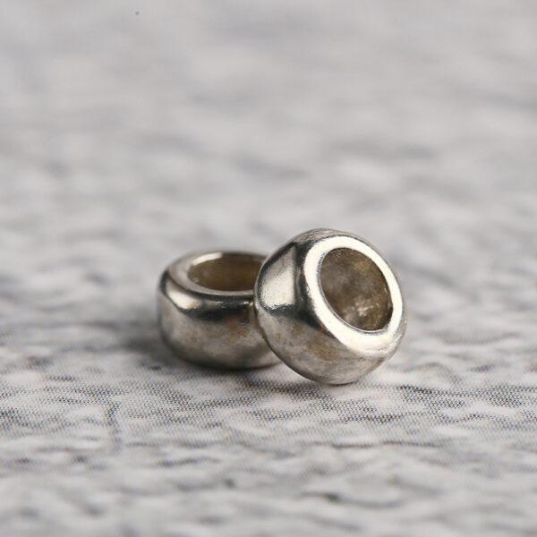 simple ring shape s925 sterling silver bead, oxidized silver bead - Image 4