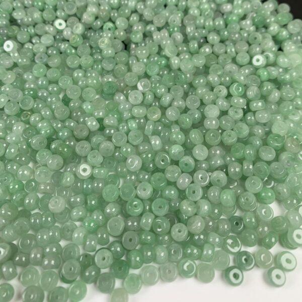 rondelle shape genuine natural green jadeite bead, jade bead - Image 4
