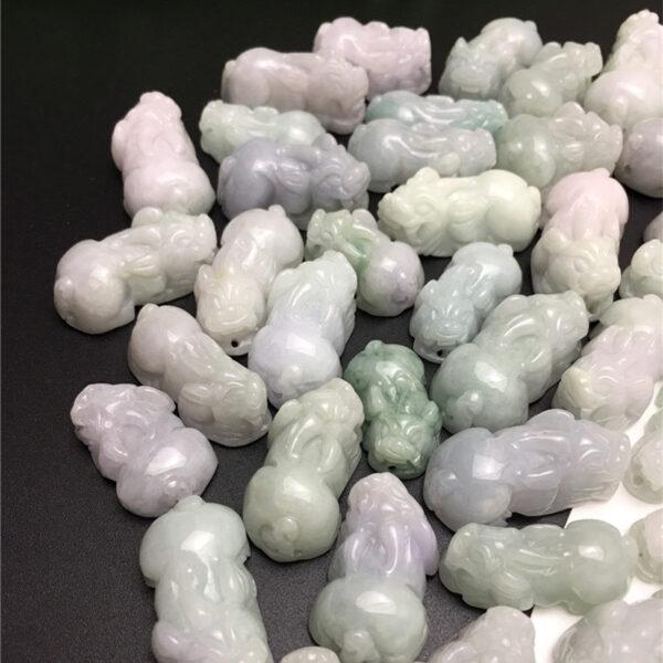 retro pixiu beast shape genuine natural jadeite charm, jade charm bead - Image 4