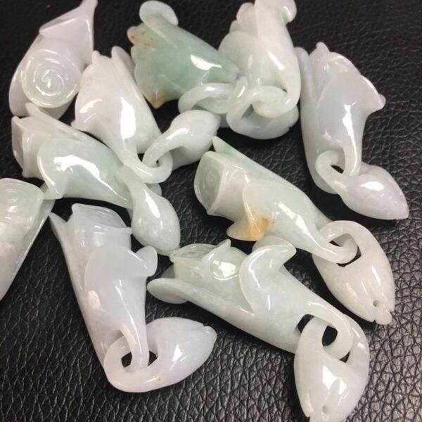 nice rose flower shape genuine natural jadeite charm, jade charm bead - Image 5