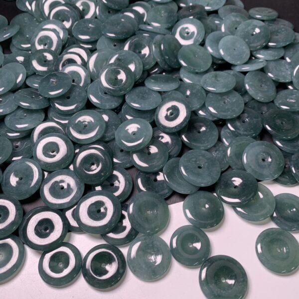 simple rondelle shape genuine natural icy blue jadeite bead, jade bead - Image 5