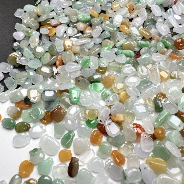 20 pc / 50 pcs small droplet shape genuine natural colorful jadeite charm, jade charm bead - Image 5