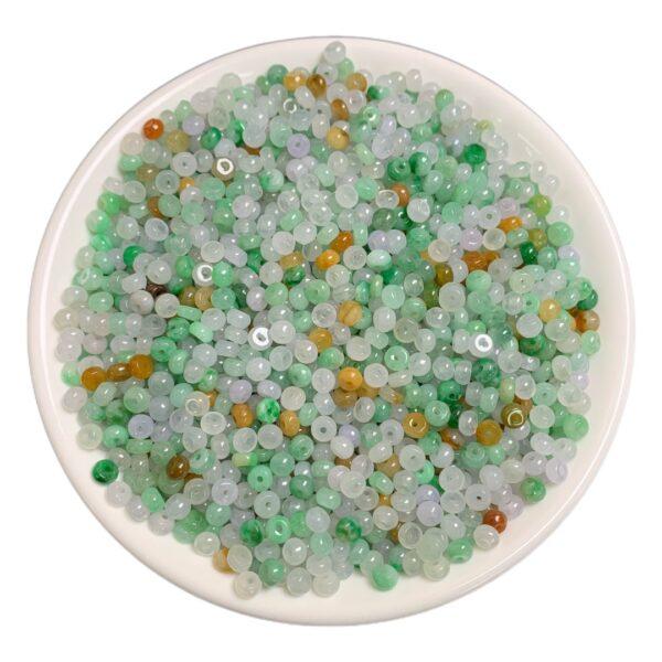 small rondelle shape genuine natural icy colorful jadeite bead, jade bead - Image 5