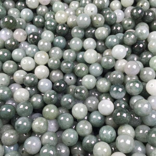 round shape genuine natural oily green jadeite bead, jade bead - Image 5