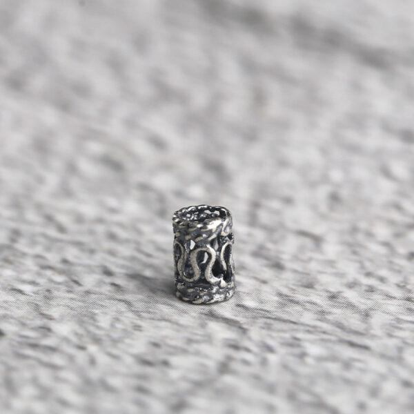 hollow flower pattern tube shape s925 sterling silver bead, oxidized silver bead - Image 5
