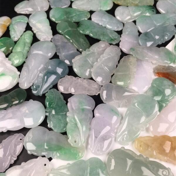 nice flat gourd shape genuine natural jadeite charm, jade charm bead - Image 5