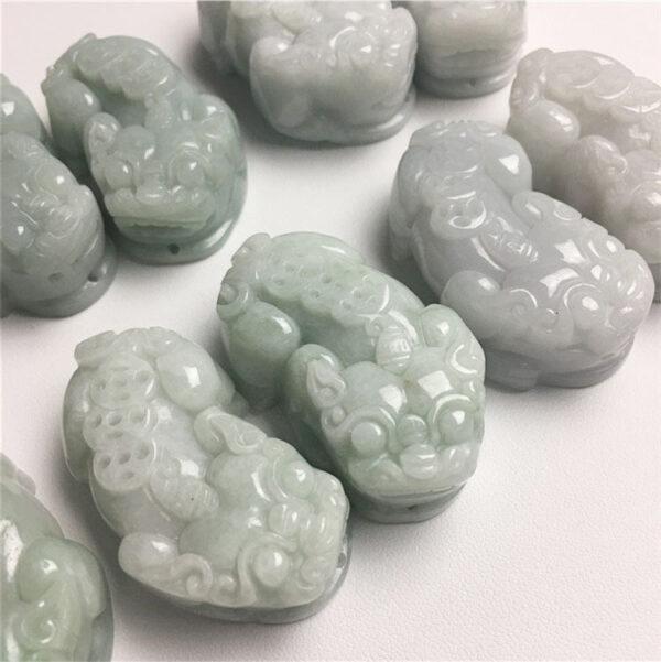 retro pixiu beast shape genuine natural jadeite charm, jade animal charm bead - Image 5