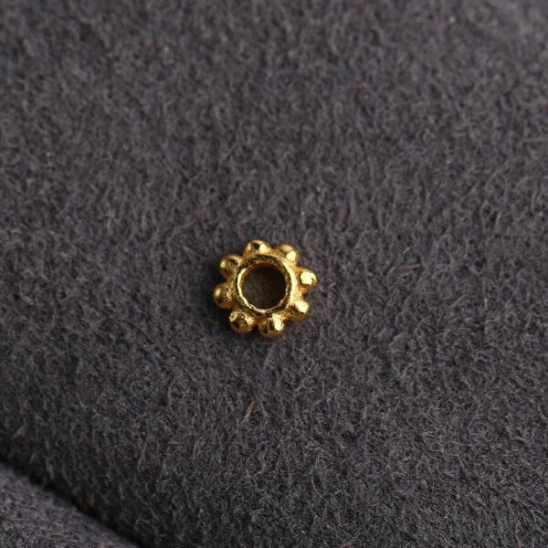 small bumps pattern ring shape gild s925 sterling silver bead, golden ring bead - Image 5