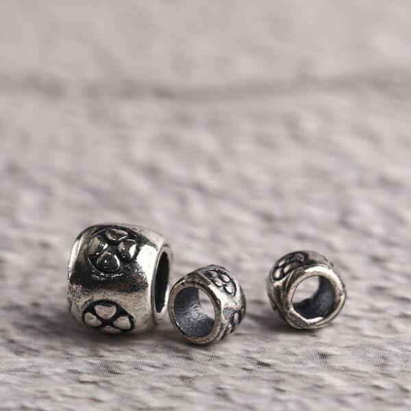 flower pattern ring shape s925 sterling silver bead, oxidized silver ring bead - Image 5