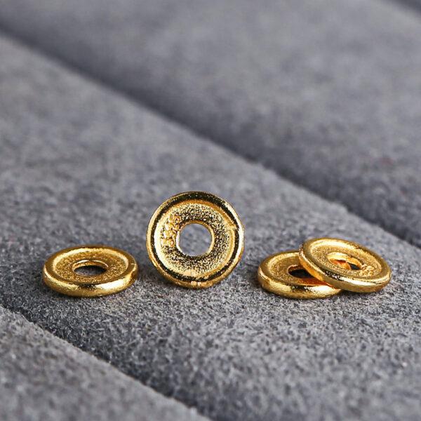simple gasket shape gild s925 sterling silver bead, golden bead - Image 5