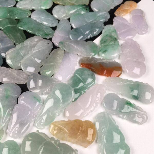 nice flat gourd shape genuine natural jadeite charm, jade charm bead - Image 6