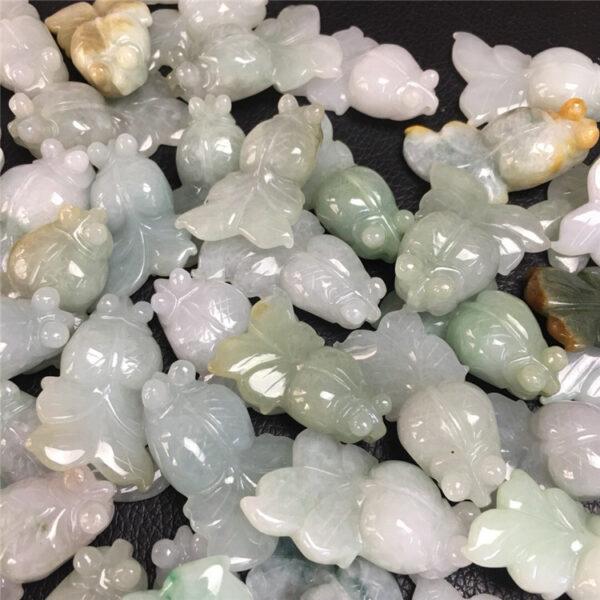 nice goldfish shape genuine natural jadeite charm, jade koi charm bead - Image 6