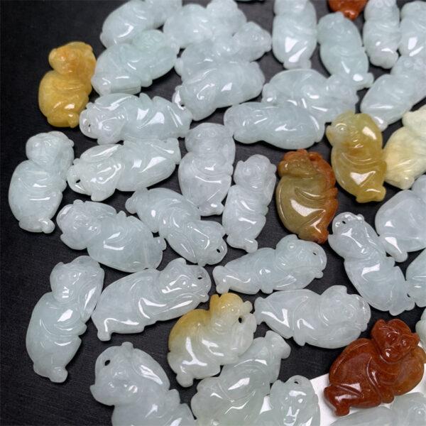 nice monkey shape genuine natural jadeite charm, jade charm bead - Image 6