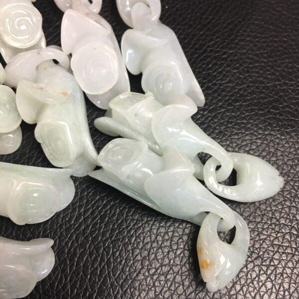 nice rose flower shape genuine natural jadeite charm, jade charm bead - Image 6