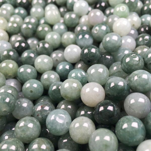 round shape genuine natural oily green jadeite bead, jade bead - Image 6