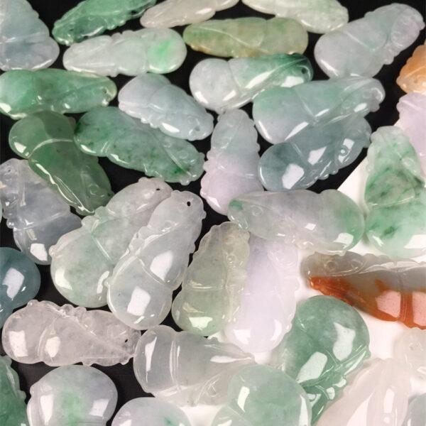 nice flat gourd shape genuine natural jadeite charm, jade charm bead - Image 7