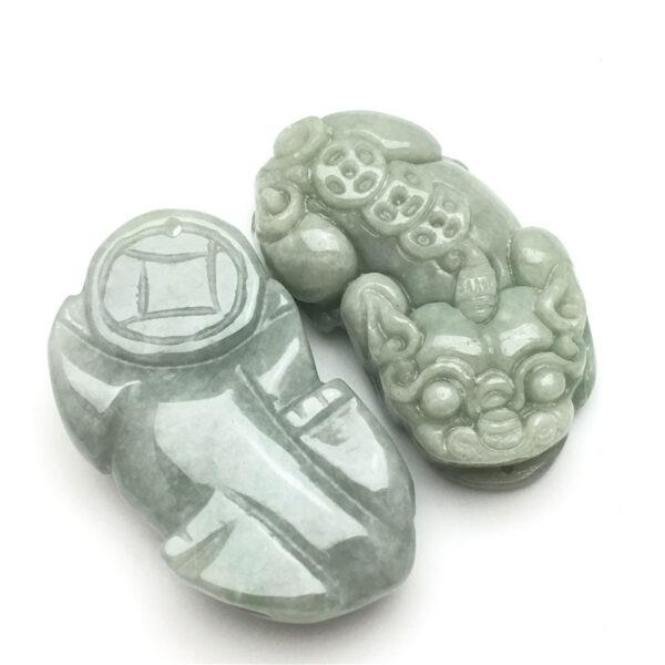 retro pixiu beast shape genuine natural jadeite charm, jade animal charm bead - Image 7