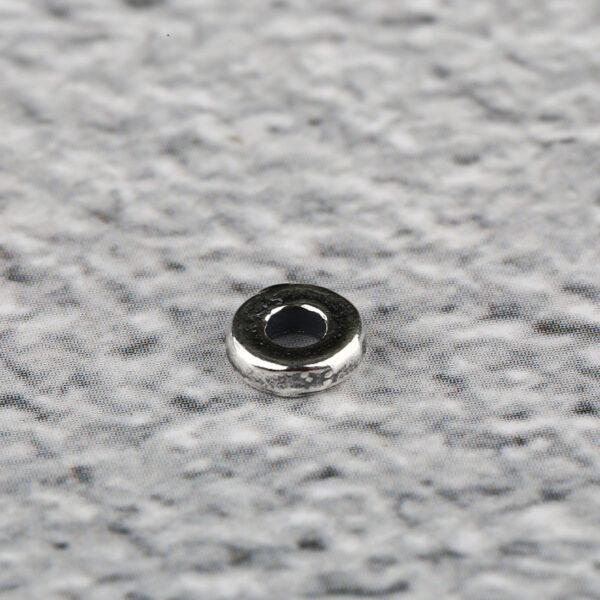 gasket shape s925 sterling silver bead, oxidized silver bead - Image 7