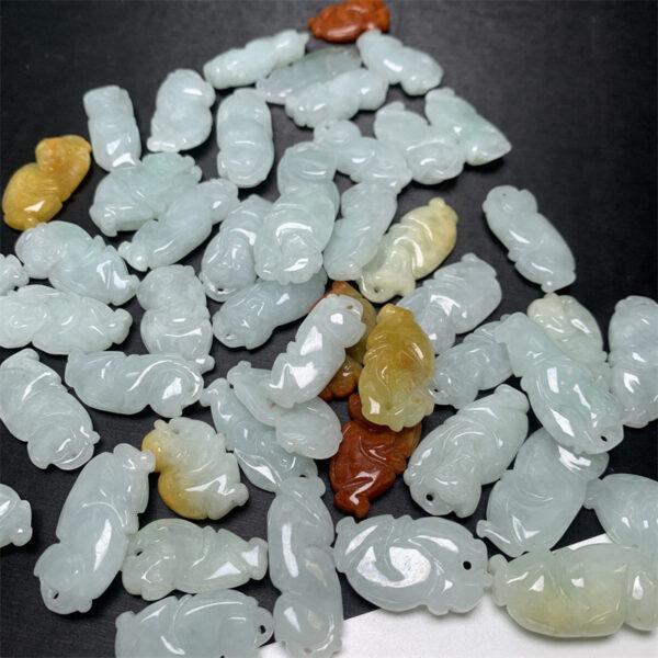 nice monkey shape genuine natural jadeite charm, jade charm bead - Image 7