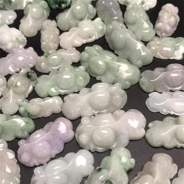 cute golden fish shape genuine natural colorful jadeite charm, jade koi charm bead - Image 3