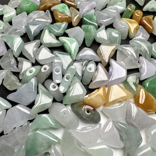 ingot shape genuine natural colorful jadeite bead, jade bead - Image 7