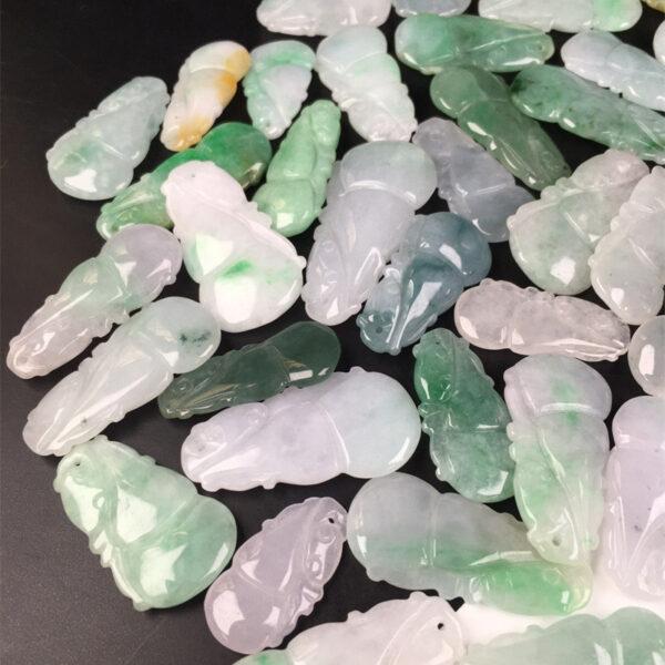 nice flat gourd shape genuine natural jadeite charm, jade charm bead - Image 8