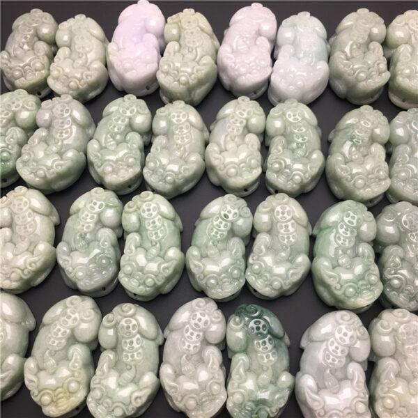retro pixiu beast shape genuine natural jadeite charm, jade animal charm bead - Image 8