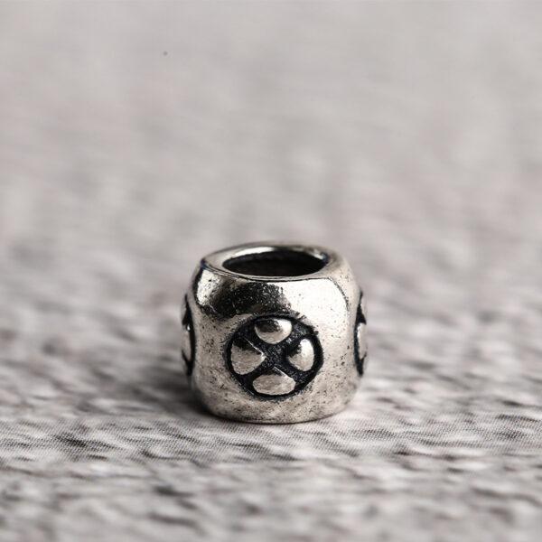 flower pattern ring shape s925 sterling silver bead, oxidized silver ring bead - Image 8