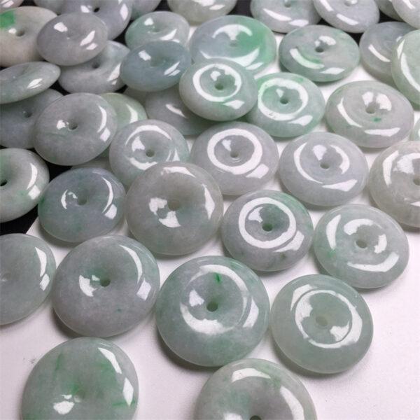 simple rondelle shape genuine natural green texture jadeite bead, jade bead - Image 8