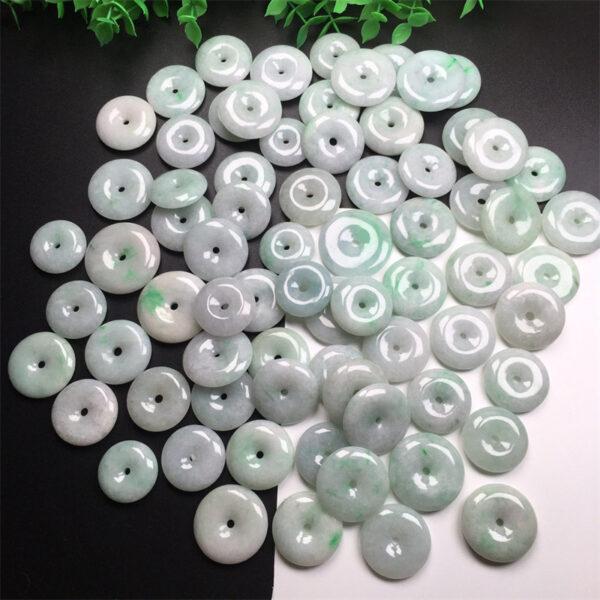 simple rondelle shape genuine natural green texture jadeite bead, jade bead - Image 9