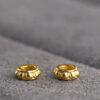 lotus flower pattern rondelle shape gild s925 sterling silver bead, golden rondelle bead