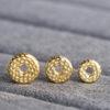 pits pattern rondelle shape gild s925 sterling silver bead, golden rondelle bead