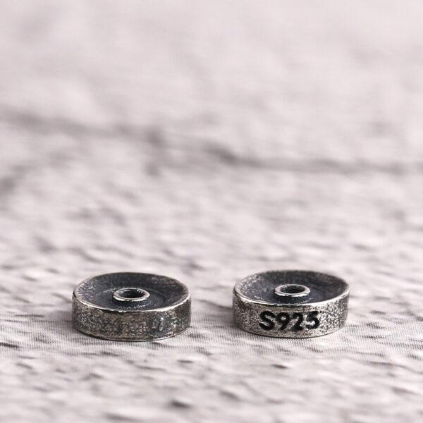 rondelle shape s925 sterling silver bead caps, oxidized silver rondelle bead