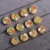 flowers of the twelve months pattern round shape gild sterling silver bead, enamel bead