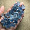 Prismatic shape natural Aquamarine bead sterling silver charm