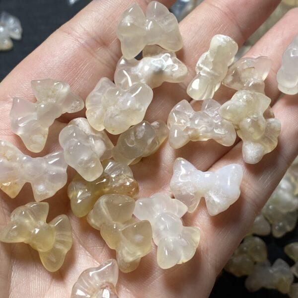 5 pcs / 10 pcs bow tie shape natural Sakura Agate bead