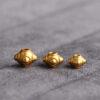 flower pattern oval shape gild s925 sterling silver bead, golden oval bead