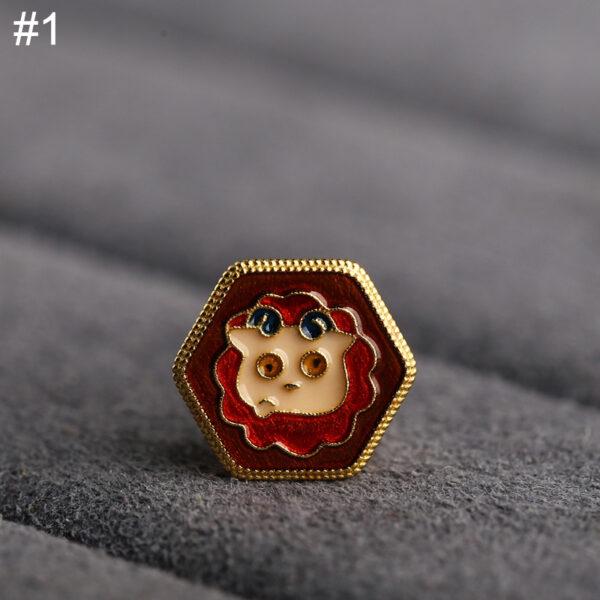 cute sheep pattern hexagon shape gild sterling silver bead, enamel sheep bead - Image 6