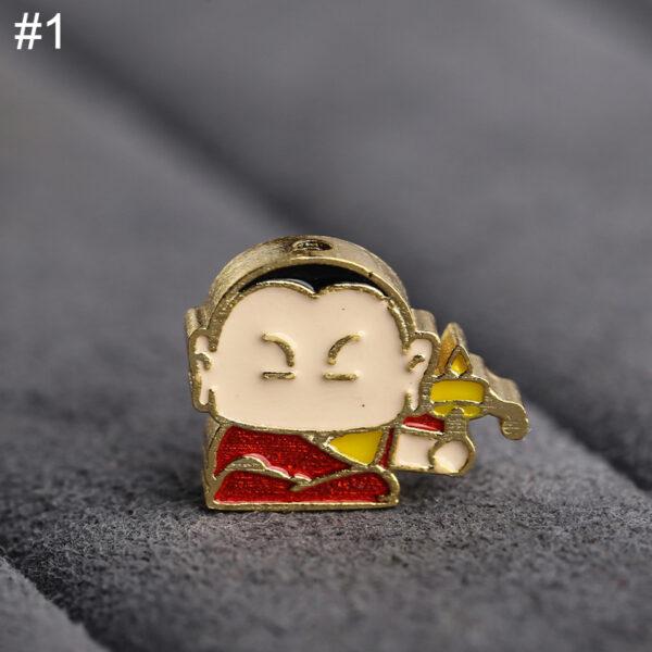 gild sterling silver cute Buddha shape bead, enamel bead - Image 6