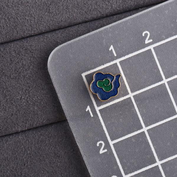 gild sterling silver cloud shape bead,  blue enamel flower bead, 2 pieces / 5 pieces - Image 2