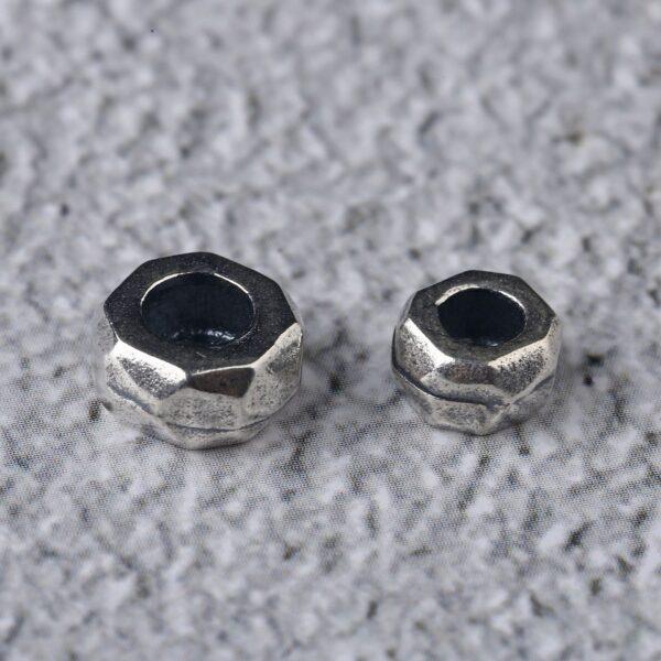 facet screw cap shape s925 sterling bead, oxidized silver bead - Image 2