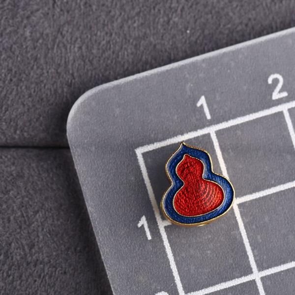 gild sterling silver gourd shape bead, red enamel gourd bead - Image 2